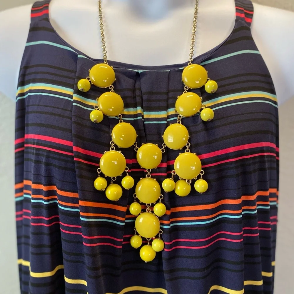 J. Crew Bright Yellow Bubble Statement Bib Necklace - Picture 1 of 8